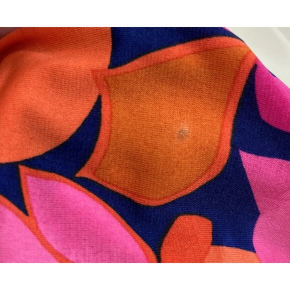 Trina Turk Womens XS Pink Orange Cover Up Dress Blossoms Resortwear Short Sleeve - Picture 11 of 11